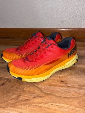 Hoka Torrent 2 Men’s Shoes, red orange yellow- size 10